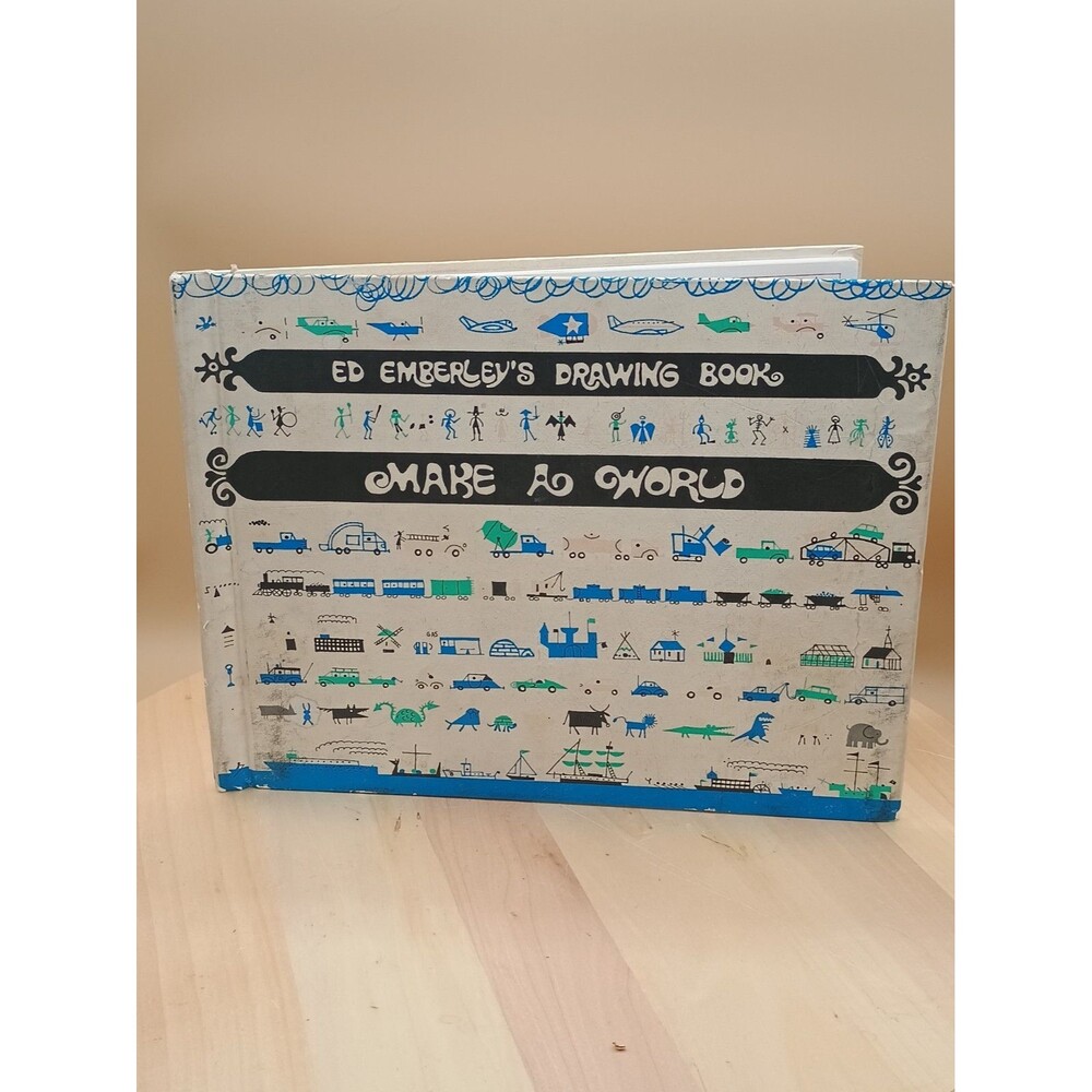 Ed Emberley's Drawing Book: Make a World 1972 Hard cover reinforced binding